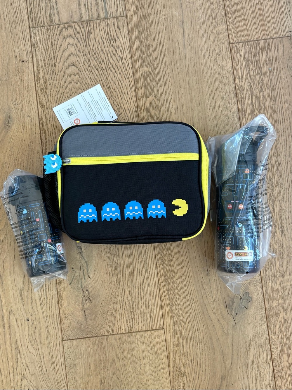 Pottery Barn Teen Pac-Man Lunch Bag Box Kids Water bottles NEW backpack